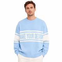 Pull en Coton Jacquard Personnalisé pour Homme, Fabricant de Tricots OEM ODM, Col Rond, Pull Oversize Streetwear avec Lettres pour Homme