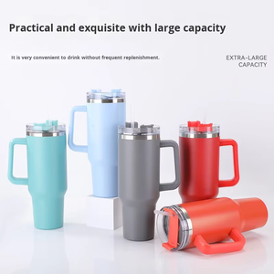 Cá nhân logo cách điện cốc Cà Phê Cốc thép không gỉ cup với xử lý và rơm cho cắm trại và đi bộ đường dài - Product Image 4