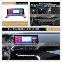 Accessoires de voiture d'usine AIJALV 12.3IN pour 2018 PEUGEOT 4008 5008 cadre Android tablette panneau pièces intérieures câble d'alimentation Radio