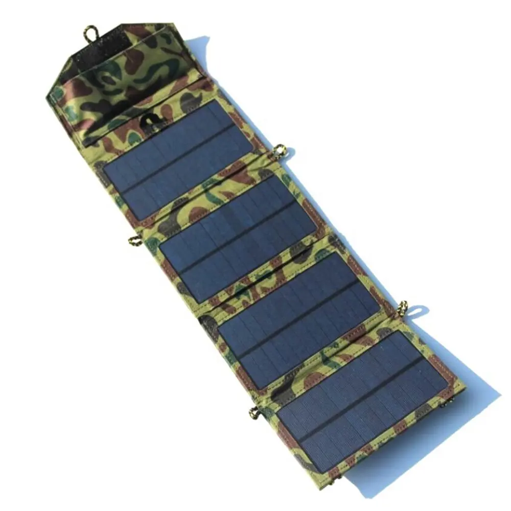 5W USB قابلة للطي لوحة طاقة شمسية أحادية الخلايا الشمسية قابلة للطي لوح طاقة شمسية مضاد للمياه لوحة طاقة شمسية شاحن المحمول في الهواء الطلق الطاقة شاحن بطارية