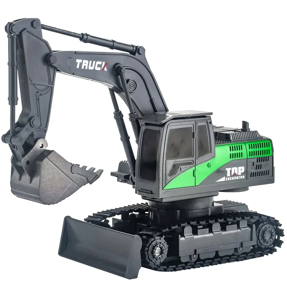 Remote Control Excavator Toy 13 Channel RC Construction Vehicles Hydraulic Haulers Digger Toys Gift For 3- 10 Years Old KidsBoys