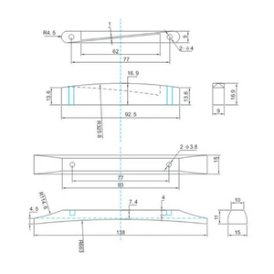 Puente de madera de ébano duradero para guitarra jazz archtop de 6 cuerdas, piezas de repuesto - Product Image 5
