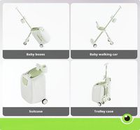 Valise-poussette 2-en-1 innovante pour enfants, valise rigide de 20 pouces avec siège pliable, équipement de voyage amovible