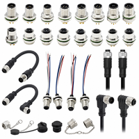 Connecteur ZLconnector B D Code Mâle Femelle Étanche IP67 Moulé Droit Montage sur Panneau Verrouillage par Vis M8 M12 M16 Connecteur d'Alimentation 12V
