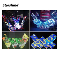 Mur vidéo intérieur P4 P5 cabine de DJ créative écran d'affichage à LED discothèque Triangle hexagonal de forme irrégulière 4mm mur vidéo LED