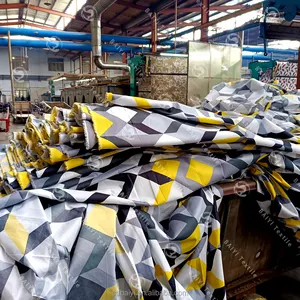 100% 폴리 에스테르 직물 침대 시트 베갯잇 이불 커버 소재 중국 커튼 꽃 디자인 아프리카 시장