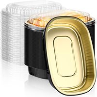 Barquette alimentaire rectangulaire en aluminium moulé en pulpe, jetable, résistante au four, de qualité alimentaire, avec couvercle en PET pour l'emballage alimentaire