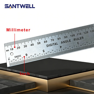 Regla de Ángulo Digital, 360° °   Transportador Digital de Acero Inoxidable con Escala Métrica e Imperial para Medición en Carpintería y Construcción - Product Image 3