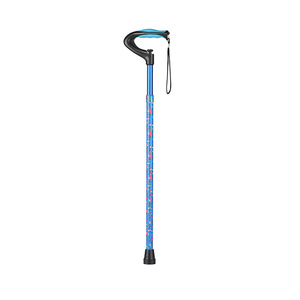 Aluminum Alloy Cane Blue Height Adjustable Telescopic Senior Walking <b>Stick</b> Comfortable Handle Lightweight Durable - Product Image 1
