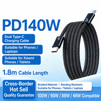 Kabel USB C ke USB C Terjalin 7A Kabel Pengisian Daya Arus Tinggi untuk Laptop, Tablet, dan Perangkat Transfer Data