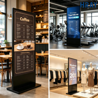 Pantalla LED Digital para Interiores HRAY de 55 Pulgadas, Diseño de Barra de Luz LED Ultra HD Opcional, para Exhibición de Marketing en Hoteles y Comercios, OEM ODM