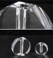 Vase à fleurs simple en verre transparent pour décoration de table, mini vase en cristal clair pour une seule fleur, vente en gros