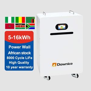 Dawnice African Stock Power Wall 20kw 15kw 48V 51,2 V Batería de iones de litio montada en la pared con BMS para sistema solar - Product Image 1