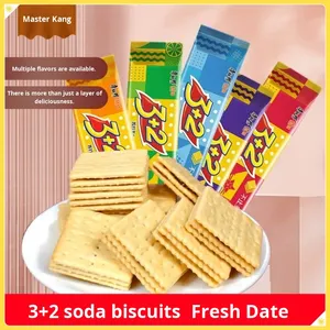 Biscuits sandwich soda 3+2, 125g, sucre, 24 paquets, salés, croustillants, faible teneur en matières grasses, épices, herbes, collations pour enfants, processus de roulage, en vrac - Product Image 2