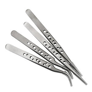 Pince industrielle électronique antistatique, courbée et droite, pinzas de précision en acier inoxydable, forceps anti-acide et antidérapant - Product Image 2