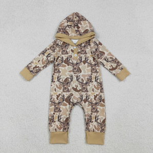 冬季长袖男童 LR2593 鹿棕色迷彩印花男婴秋季狩猎连帽衫连体衣 - Product Image 6