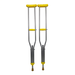 Béquilles réglables en acier doux avec poignée jaune pour usage domestique, capacité de 300 lb - Product Image 1