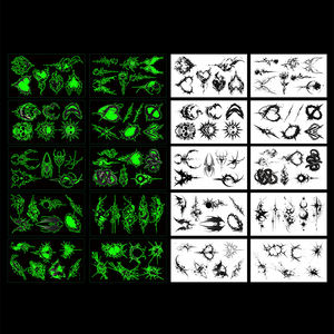 Autocollants de <span class=keywords><strong>tatouage</strong></span> temporaires à transfert d'eau - Matériel papier, couleurs blanc/crème/ivoire pour le corps, le visage, le bras, fournitures de fête - Product Image 6