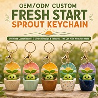 Porte-clés Mascotte Peluche Personnalisée Sprout Fresh Start, Vente en Gros, Cadeau du Nouvel An, Logo, CPC, Cadeau de Fêtes Saisonnier, Jouet Doux, OEM ODM
