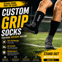 Chaussettes de football antidérapantes de haute qualité, chaussettes de football avec grip personnalisé, chaussettes respirantes en mesh antidérapantes