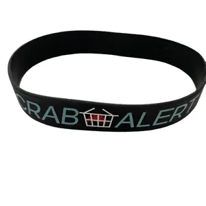 Pulseira de borracha de silicone personalizada, bracelete de borracha