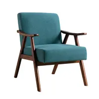 Lounge Akzent Stuhl rahmen Holz Massivholz Stil Sessel Wohnzimmer möbel
