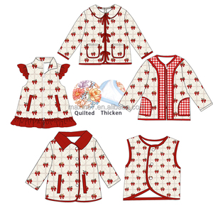 Veste matelassée festive à nœud rouge avec rembourrage en coton épais pardessus d'hiver chaud pour les tout-petits aux enfants nouveau manteau de Noël pour les filles - Product Image 2