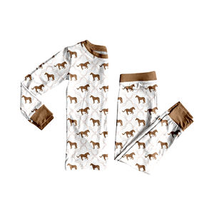 प्रीऑर्डर बेबी लड़कों 95% बांस के पश्चिमी काउबॉय थोक बुटीक की लंबी आस्तीन शर्ट पैंट पैंट के ऊपर बनी - Product Image 4