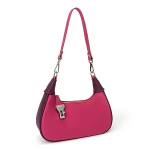 Simple fashion ladies shoulder bag custom bag women hand bags pink mixed purple