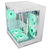 SNOWMAN CS004 Mini ITX BlackType MATX SPCC0.8MM 120 ° Ventilateur RVB à vue complète Panorama incroyable avec ventilateur à refroidisseur rapide CAS de jeu populaire