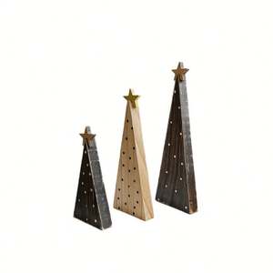 2026 New Styles Natural Wooden Christmas <b>Tree</b> Star <b>Topper</b> Ornament for Home Party Holiday Decor Factory Custom - Product Image 1