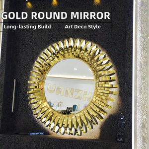 Hiện đại sang trọng vàng thép không gỉ tường gương tùy chỉnh lớn Vanity cưới nghệ thuật Deco phục sinh thanh mitzvah thân thiện với môi Salon trang trí nội thất - Product Image 2
