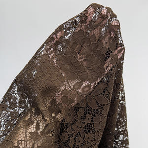 YY花柄ナイロンコットン高級刺繍入りまつげフレンチレース生地イブニングドレス & クチュールメイキング - Product Image 5