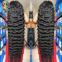 Perruque bouclée profonde 100% cheveux naturels bruts 12A, perruque bouclée birmane, perruque 100% cheveux humains vierges avec cuticules alignées, perruque frontale HD sans colle avec dentelle