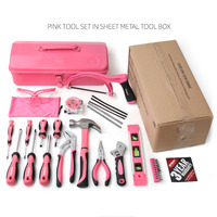 Ensemble de perceuses roses pour femmes, 67 pièces, ensemble d'outils manuels et électriques avec perceuse sans fil 12V, kit d'outils pour la maison, pour la réparation et l'entretien DIY