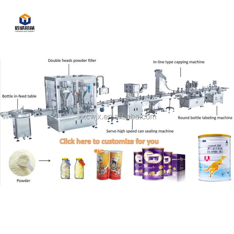 CW otomatik kuru bebek yağsız süt tozu dolum konserve hattı peynir altı suyu proteini kahve toz dolum makinası