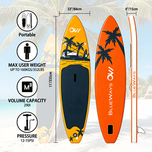 <span class=keywords><strong>Tabla</strong></span> de <span class=keywords><strong>Paddle</strong></span> <span class=keywords><strong>Surf</strong></span> Inflable Naranja Tropical con Diseño de Palmera, <span class=keywords><strong>11</strong></span> <span class=keywords><strong>Pulgadas</strong></span>, con Tecnología Drop Stitch, Personalizable, Venta al Por Mayor - Product Image 4