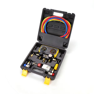 WUZHOU R22/R32/R410A/R134a alumínio <span class=keywords><strong>manifold</strong></span> <span class=keywords><strong>gauge</strong></span> Conjunto manômetro de aço inoxidável com glicerina - Product Image 3