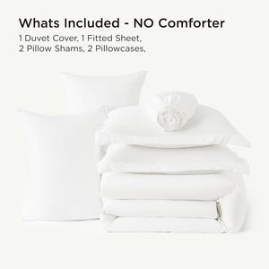 7-Mảnh Màu Trắng Tất Cả Các Mùa Bộ Đồ Giường Thiết Kế Tương Tự Với Hoa Mô Hình Cây 300TC Comforter Tấm Vỏ Gối Shams - Product Image 2