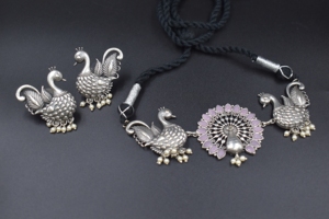 Joyería hecha a mano de latón, Collar de plata de moda con aspecto igual de pulido blanco con pendientes para mujeres y niñas - Product Image 2