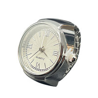 Reloj de pulsera de cuarzo chapado en oro de moda con envío rápido personalizado, mini reloj de anillo para mujer.