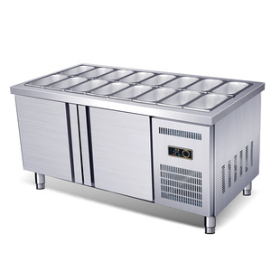 Mesa de Trabajo Refrigerada Comercial para Chef, Mostrador de <span class=keywords><strong>Buffet</strong></span> para Catering, Exhibición de Alimentos, Sándwiches, <span class=keywords><strong>Pizza</strong></span>, Preparación de Alimentos, Barra de Ensaladas - Product Image 1