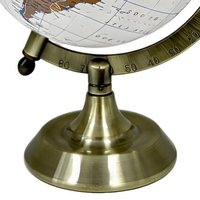 Globe terrestre vintage de bureau sur support métallique avec base en papier, ornement géographique anglais de haute qualité pour la maison et l'étude, rotatif, certifié CE ROHS