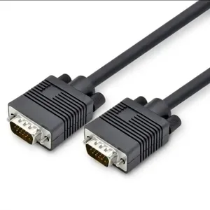 Kabel VGA hitam pria KE pria, 1m 1.5m 2m 3m 5m 10m HD 15 pin untuk komputer monitor tv samsung HDTV
