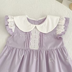 Conjunto de Verano 2026 para Niñas, Vestido y Romper con Lazo, Encaje y Mangas con Volantes, Estilo Princesa - Product Image 5