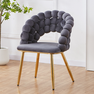 Silla de <span class=keywords><strong>Comedor</strong></span> con Respaldo Suave para las Cuatro Estaciones, Silla de Estilo Moderno con Patas de Acero y Tapicería de Algodón para el Hogar - Product Image 3