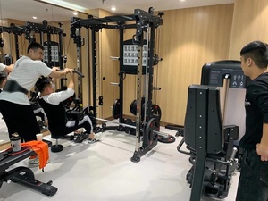 SK Machine Smith Tout-en-un et Entraîneur Fonctionnel, Cage Commerciale en Acier 3,0 mm avec Triple Pile de <span class=keywords><strong>Poids</strong></span> de 68 kg pour la Musculation à Domicile - Product Image 5