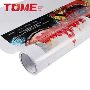 China Material de Impressão Digital Car Wrap Vinil Rolls Atacado Brilhante PVC Elenco Vinil Adesivo 100micron Removível CN;GUA Bus Decoração 140g 50m