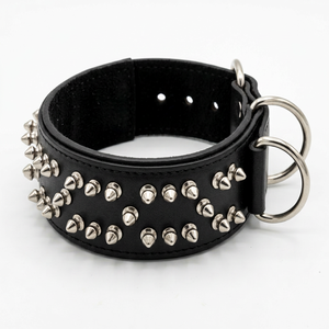 Collar para Perro de Aleación Ecológica Más Vendido del Fabricante Indio, Diseño Sólido con Púas y Remaches, Talla L, Varios Colores en Oferta - Product Image 1