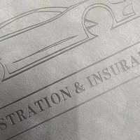 Portefeuille avec porte-cartes en cuir PU pour immatriculation de voiture et assurance, organisateur de documents et de permis d'identité personnalisé